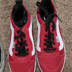 Vans Black and Red Low-Top Skate Shoe